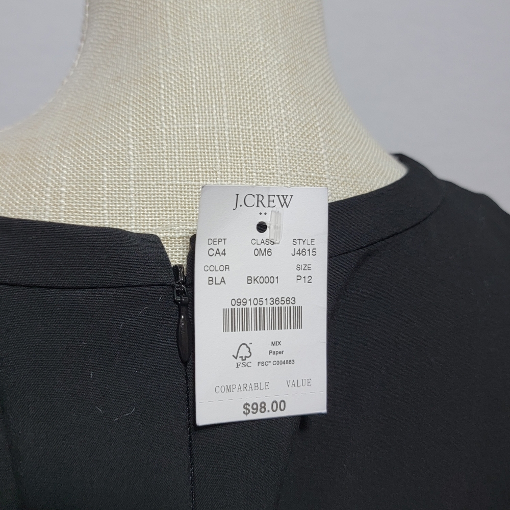 J. Crew Elegant Little Black Sleeveless Dress Size 10P - Picture 6 of 13
